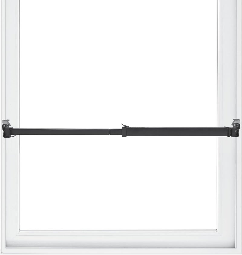 SECURITYMAN Window Security Bar - Easy Install for Horizontal/Vertical Windows - Adjustable Window Lock Bar (Child Proof/Heavy Duty Iron) - Extendable (14.25" to 37") Security Bars for Windows - Black - Image 1